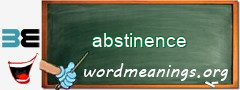 WordMeaning blackboard for abstinence